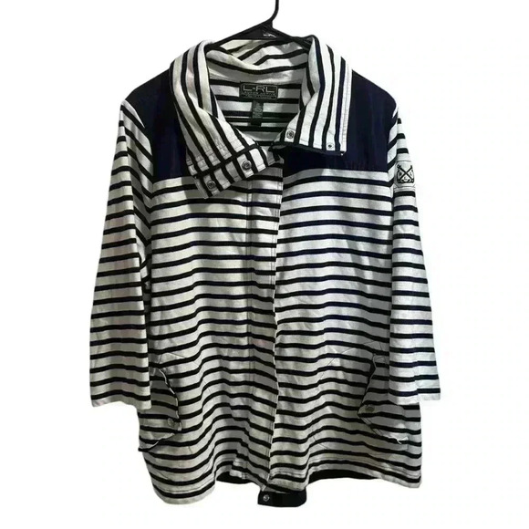 Lauren Ralph Lauren Active  Nautical Stripe Jacket Size 2X - Picture 1 of 4